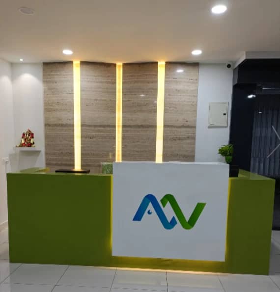 reception area of AV Eye Hospital